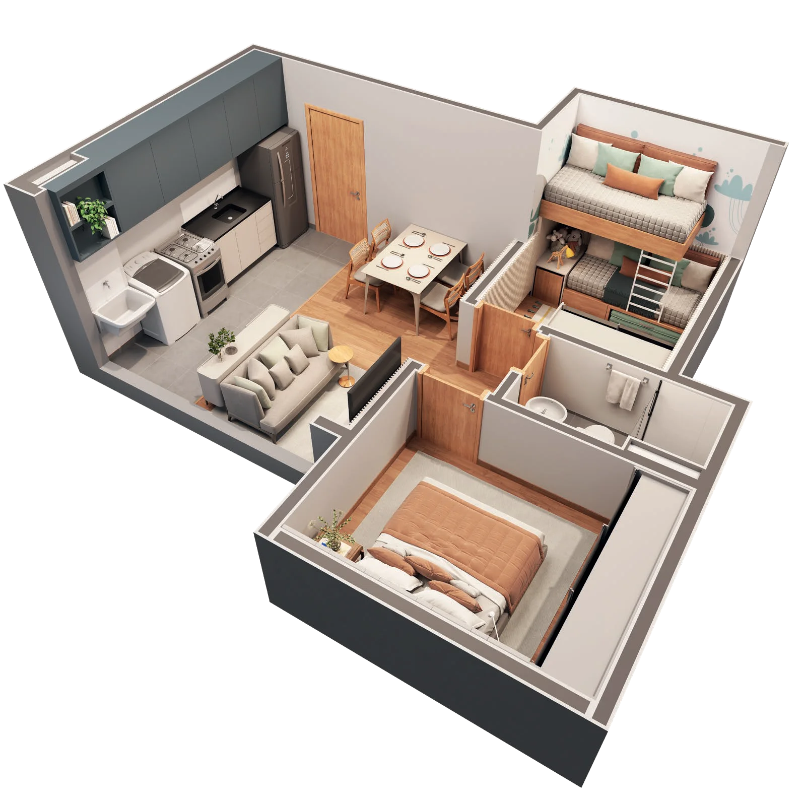 Planta Perspectiva 3D do Floriatto